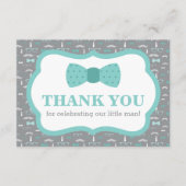 Kleiner Mann, danke Karte, Bow Krawatte, Turqoise, (Vorderseite)