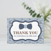 Kleiner Mann, danke Karte, Krawatte, blau, braun (Stehend Vorderseite)