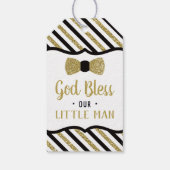 Kleiner Mann Danke Tag, Schwarz, Gold, Taufe Geschenkanhänger (Rückseite)