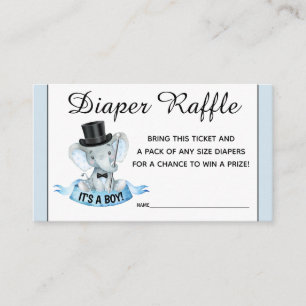 Kleiner Mann Elephant Diaper Raffle Tickets Begleitkarte