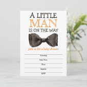 Kleiner Mann Fliege Junge Baby Shower (Stehend Vorderseite)