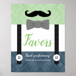 Kleiner Mann Grüne Marinebrüder Babyduschfavoriten Poster