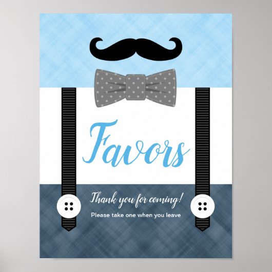 Kleiner Mann Marineblau Babyduschfavoriten Zeichen Poster (Vorne)