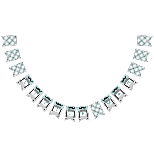 Kleiner Mann Minzgrün graue Babydusche Wimpelkette (Alle)