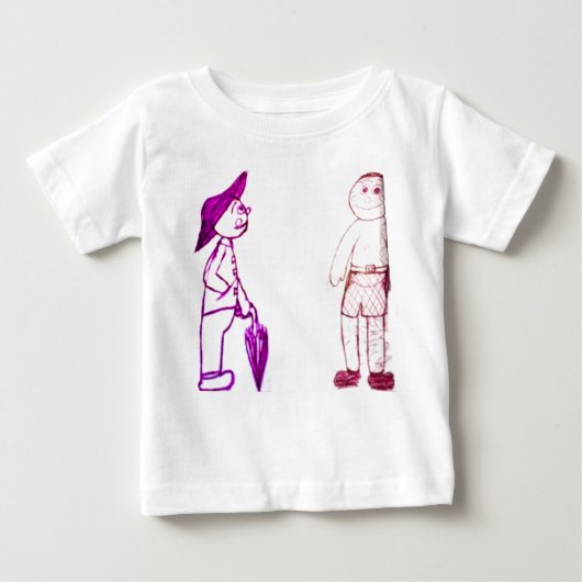kleiner Mann mit Schirm Baby T-shirt (Vorderseite)