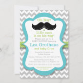 Kleiner Mann Mustache Kinderdusche Einladung (Vorderseite)