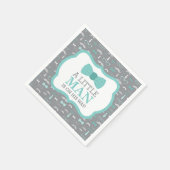 Kleiner Mann Napkin, Türkis und Grau Serviette (Ecke)