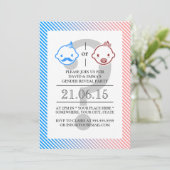 Kleiner Mann oder kleine Miss Gender Reveal Einladung (Stehend Vorderseite)