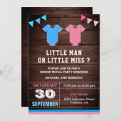 Kleiner Mann oder kleine Miss Gender Reveal Party Einladung (Vorne/Hinten)