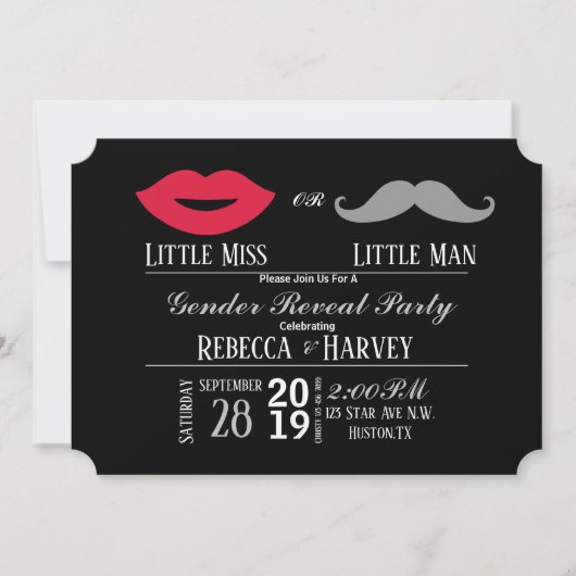 Kleiner Mann oder wenig vermisste Geschlecht offen Einladung (Vorderseite)