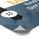 Kleiner Mann Schnurrbart Babydusche Begrüßungsschi Poster (Ecke)