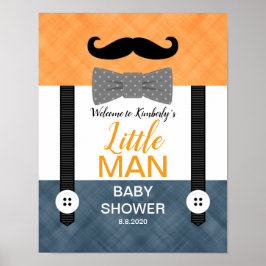 Kleiner Mann Schnurrbart Babydusche Begrüßungsschi Poster