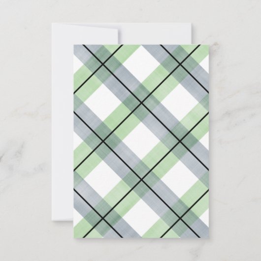 Kleiner Mann Schnurrbart Junge grüne Babydusche Dankeskarte (Rückseite)