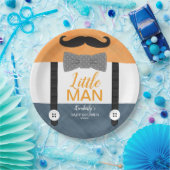 Kleiner Mann Schnurrbart Orangennacht Junge Dusche Pappteller (Party)