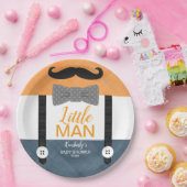 Kleiner Mann Schnurrbart Orangennacht Junge Dusche Pappteller (Party)