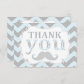 Kleiner Mann-Schnurrbart-Zickzack Druck danken Dankeskarte (Vorne/Hinten)