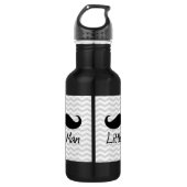 Kleiner Mann-Schnurrbart-Zickzack niedliche Jungen Trinkflasche (Vorderseite)