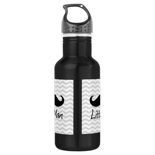 Kleiner Mann-Schnurrbart-Zickzack niedliche Jungen Trinkflasche (Rückseite)