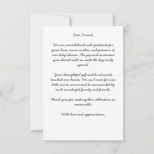 Kleiner Mann, schwarzer Tuxedo, Babydusche Dankeskarte (Rückseite)