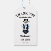Kleiner Mann schwarzer Tuxedo hat Baby Dusche Gefa Geschenkanhänger (Vorderseite)