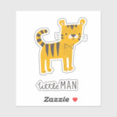 Kleiner Mann | Tiger Bow Krawatte Aufkleber (Blatt)