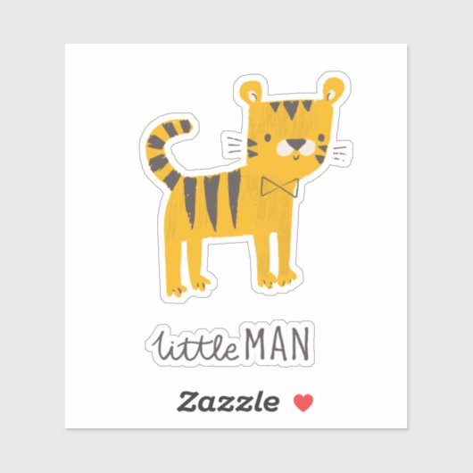 Kleiner Mann | Tiger Bow Krawatte Aufkleber (Blatt)