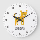 Kleiner Mann | Tiger Bow Krawatte Große Wanduhr (Vorderseite)