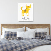 Kleiner Mann | Tiger Bow Krawatte Leinwanddruck (Insitu (Schlafzimmer))