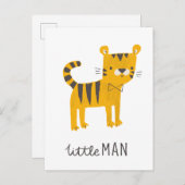 Kleiner Mann | Tiger Bow Krawatte Postkarte (Vorne/Hinten)