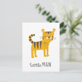 Kleiner Mann | Tiger Bow Krawatte Postkarte (Stehend Vorderseite)