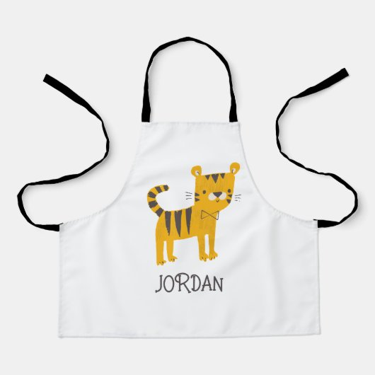 Kleiner Mann | Tiger Bow Krawatte Schürze (Vorderseite)