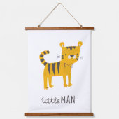 Kleiner Mann | Tiger Bow Krawatte Wandteppich Mit Holzrahmen (Vorderseite)