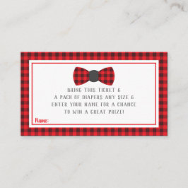 Kleiner Mann-Windeln-Raffle-Ticket, Buffalo Karier Begleitkarte