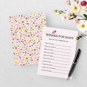 Kleiner Marienkäfer Rosa Mädchen Baby-Party Begleitkarte