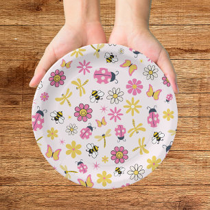 Kleiner Marienkäfer Rosa Mädchen Baby-Party Pappteller