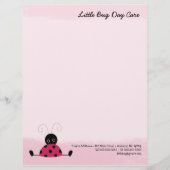 Kleiner Marienkäfer-weiche rosa Briefbogen (Vorderseite)