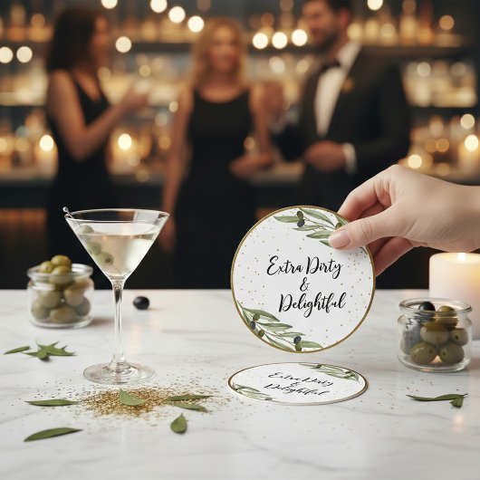 Kleiner Martini-Spaß Soiree Runder Pappuntersetzer