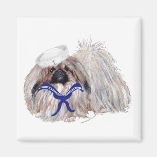 Kleiner Matrosen Pekingese Magnet