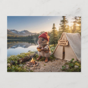 Kleiner Maus-Campingplatz an einem Bergsee  Postkarte