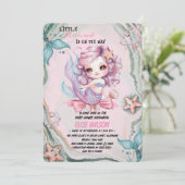 Kleiner Mermaid-Bogen ist auf dem Weg Babydusche2 Einladung (Stehend Vorderseite)