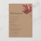 Kleiner Minimal Fall Terracotta Hochzeit Details Begleitkarte (Vorderseite)