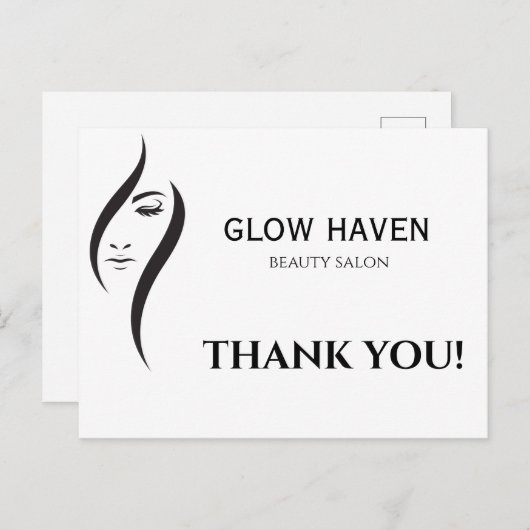 Kleiner, minimalistischer weißer und schwarzer Sch Postkarte (Vorne/Hinten)