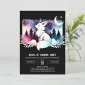 Kleiner Minimalistischer Wolf Geburtstag Einladung (Stehend Vorderseite)