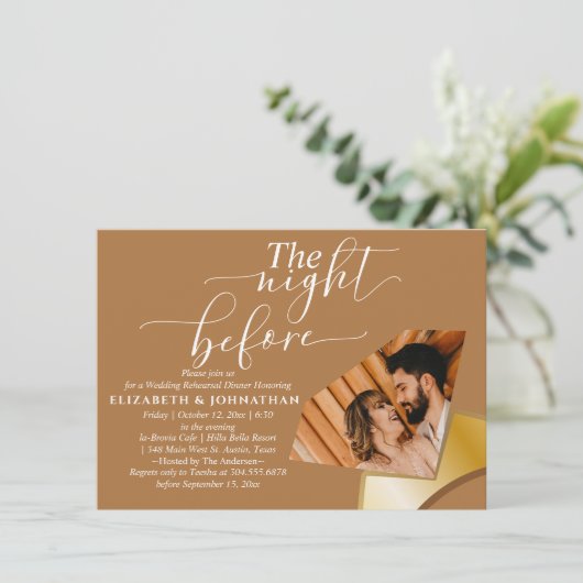 Kleiner Minimalwert Die Nacht vor der Probe Abende Einladung (Stehend Vorderseite)