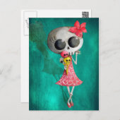 kleiner Miss Tod mit Halloween-Eiscreme Postkarte (Vorne/Hinten)