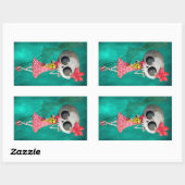 kleiner Miss Tod mit Halloween-Eiscreme Rechteckiger Aufkleber (Blatt)