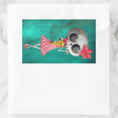 kleiner Miss Tod mit Halloween-Eiscreme Rechteckiger Aufkleber (Tasche)