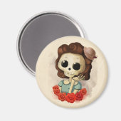 Kleiner Miss Tod und Rose Magnet (Vorderseite/Rückseite)