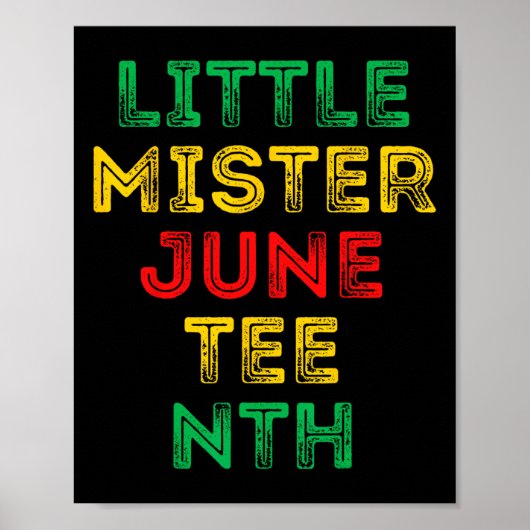Kleiner Mister Juneteenth Kinder Schwarzer Junge K Poster (Vorne)