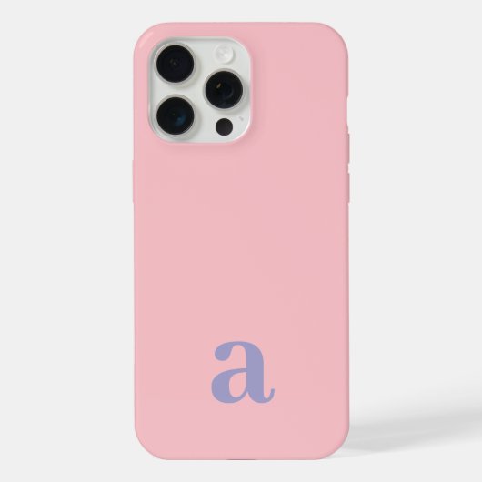 Kleiner Monogramm-Buchstabe Pink & Blau Minimalist iPhone Hülle (Rückseite)
